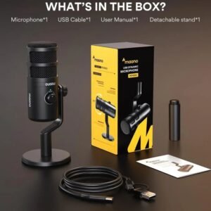 MAONO PD100U USB Dynamic Microphone with Gain Knob and Metal Body