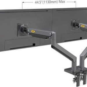 NB G35 22-32 inch Full Swivel Dual Gas Strut Arm Monitor Desk Stand with Desktop Pedestal Mount, Universal LCD, LED Flat Screen Smart TV, PC Monitor Mounting Bracket
