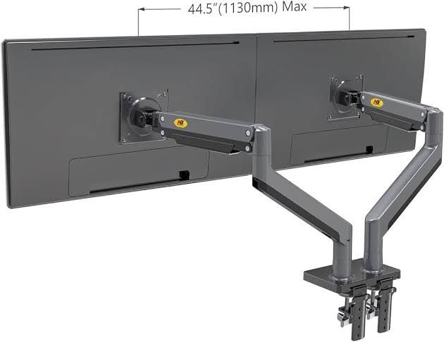 NB G35 22-32 inch Full Swivel Dual Gas Strut Arm Monitor Desk Stand with Desktop Pedestal Mount, Universal LCD, LED Flat Screen Smart TV, PC Monitor Mounting Bracket