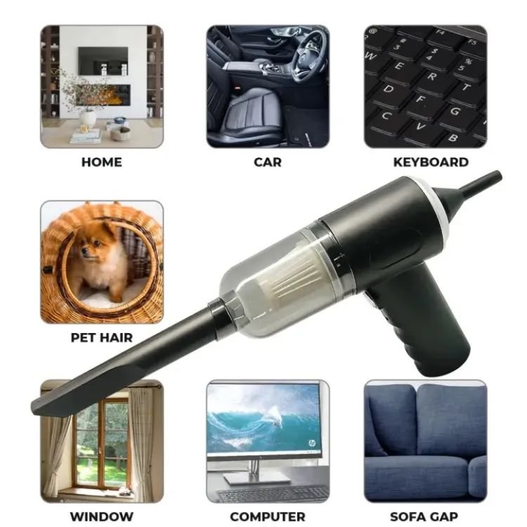 3-IN-1 Mini Vacuum Cleaner & Air Blower For Car Interior, Office, Home, Computer, Cordless Handheld Wireless Portable Auto Vacuum Cleaner Strong Suction Powerfull - Image 4