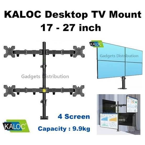KALOC DW240-T 17 - 27 Inch Quad Four 4 Screen 240-T Stock Trading Monitor TV Mount Table Stand Bracket Base - Image 2