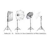 Combo E27 Light Stand Studio Umbrella Continuous Lighting Kit, Octa Softbox Bulb