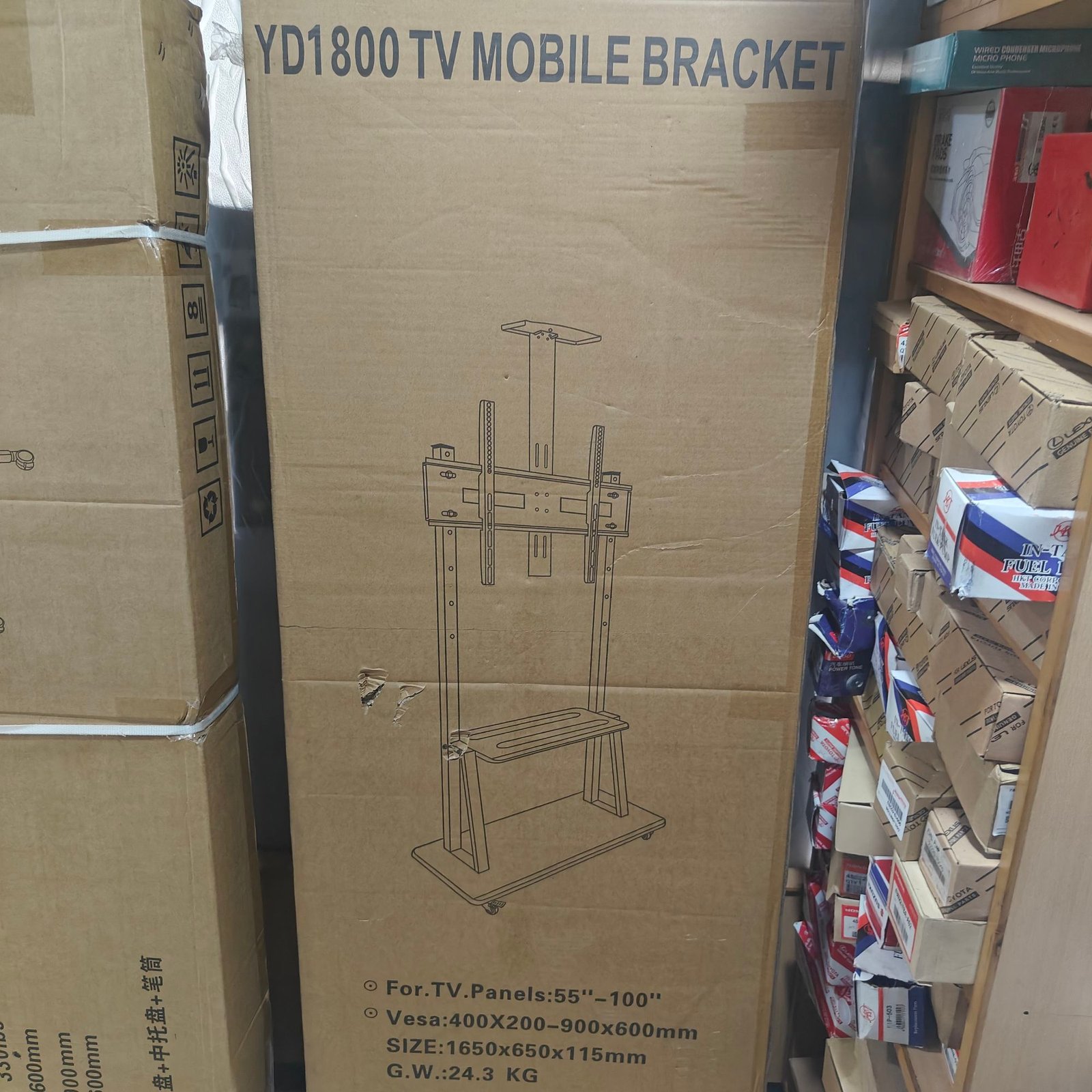 TL-1700 Mobile TV Bracket, Rooling TV Stand with Wheels for 32 to 70 Inch LCD LED OLED (Black)