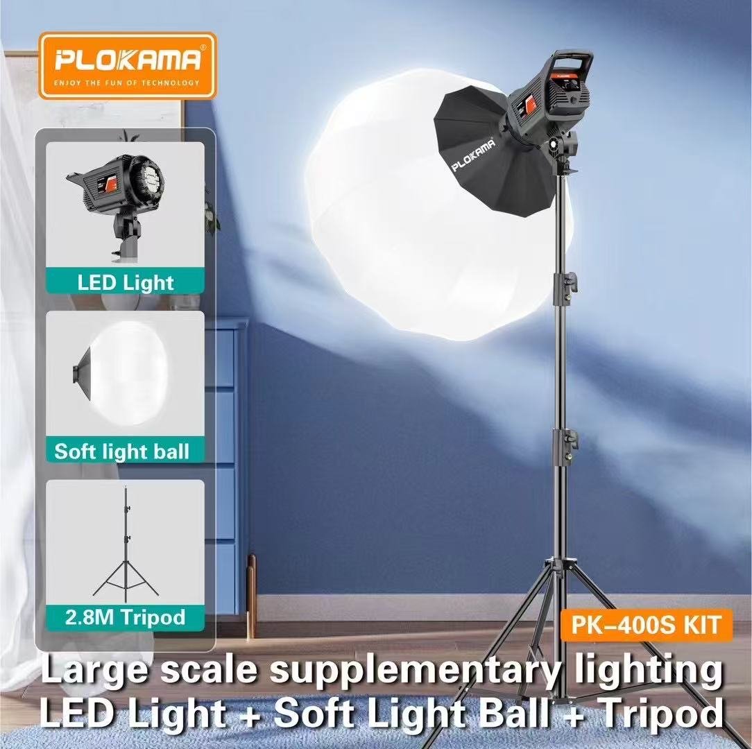 PLOKAMA PK400S LIGHT WITH 2.8M STSOFT BALLAND TRIPOD & UMBRELLA - Image 2