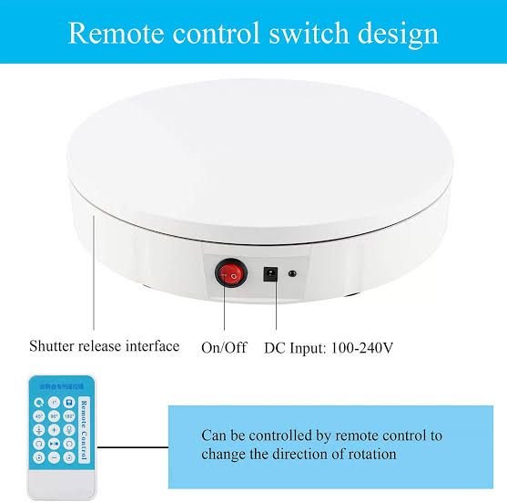 360 Rotating Table 30cm for Products Photography ( White ) - Image 6