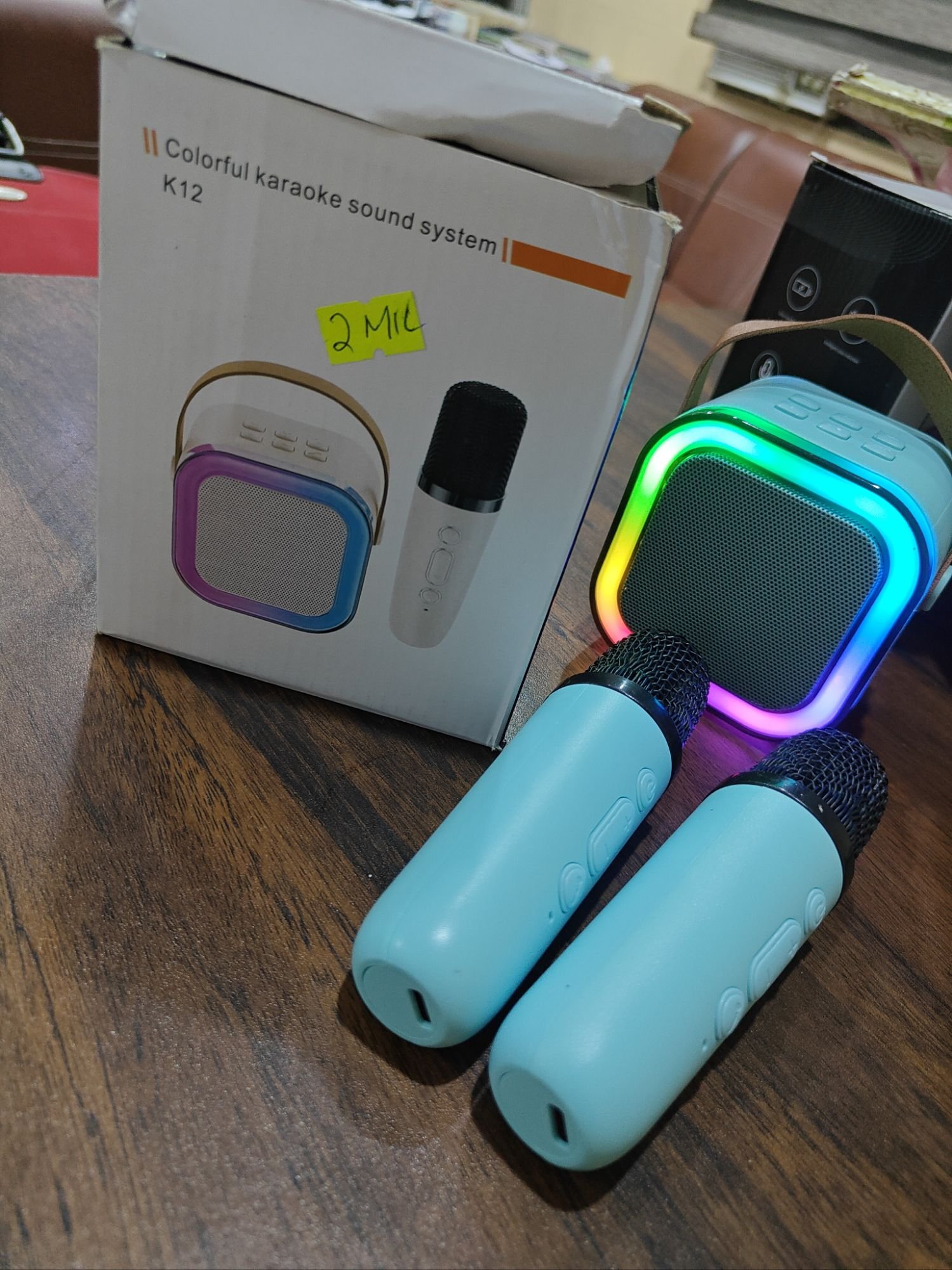 K12 Karaoke Machine Portable Bluetooth 5.3 PA Speaker System with 1-2 Wireless Microphones Home Family Singing Children's Gifts - Image 5