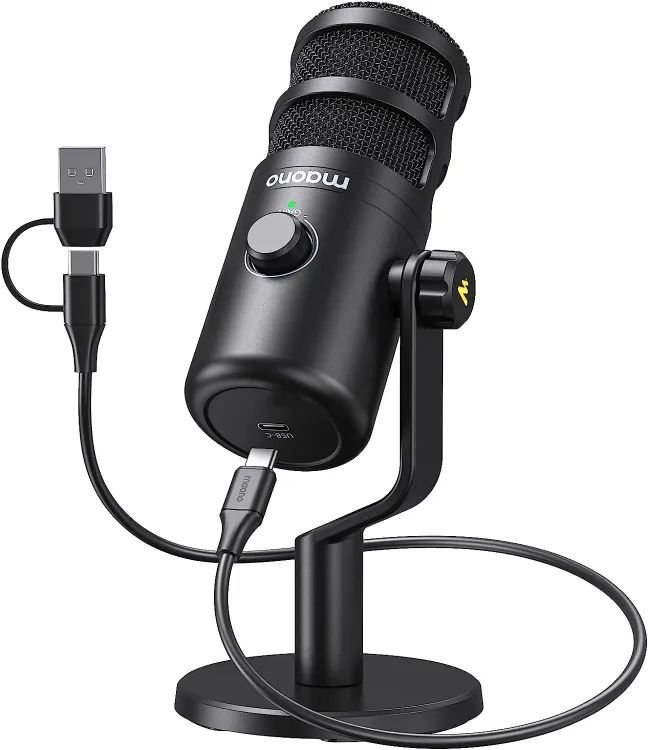 MAONO PD100U USB Dynamic Microphone with Gain Knob and Metal Body - Image 2