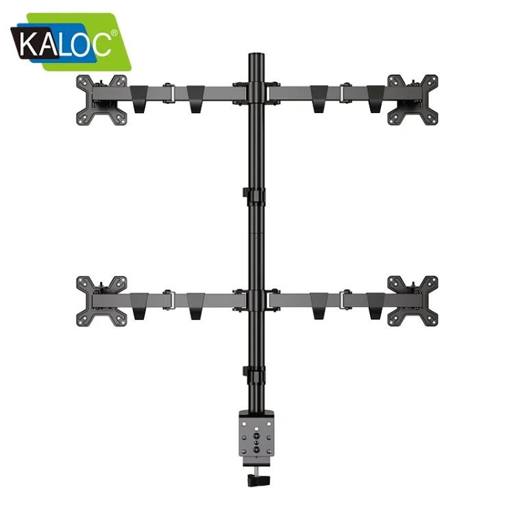 KALOC DW240-T 17 - 27 Inch Quad Four 4 Screen 240-T Stock Trading Monitor TV Mount Table Stand Bracket Base