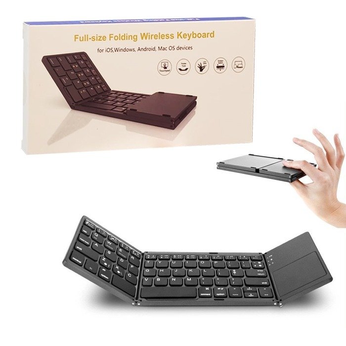 Foldable Bluetooth Keyboard with Touchpad | Wireless Mini Keyboard for Windows Android iOS | Portable Wireless Keyboard with Touchpad | Mini