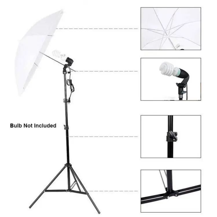 Combo E27 Light Stand Studio Umbrella Continuous Lighting Kit, Octa Softbox Bulb - Image 2