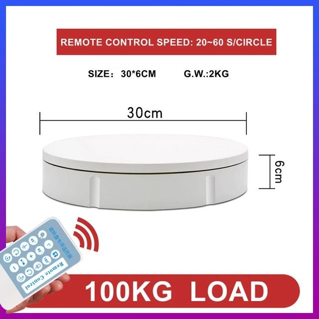 360 Rotating Table 30cm for Products Photography ( White ) - Image 3