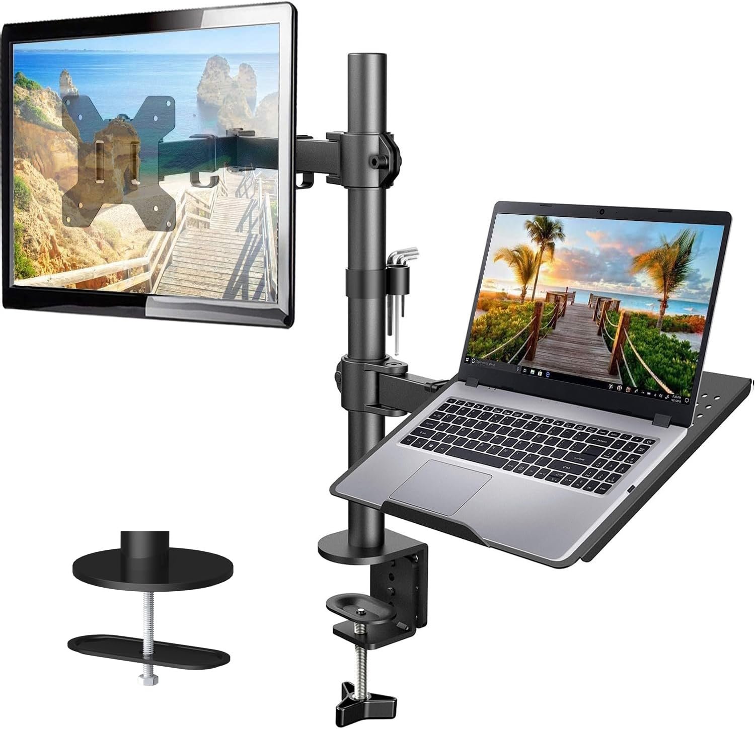 Adjustable Monitor and Laptop Mount Arm Stand with Clamp for 13-33 Inch Monitors - Image 3