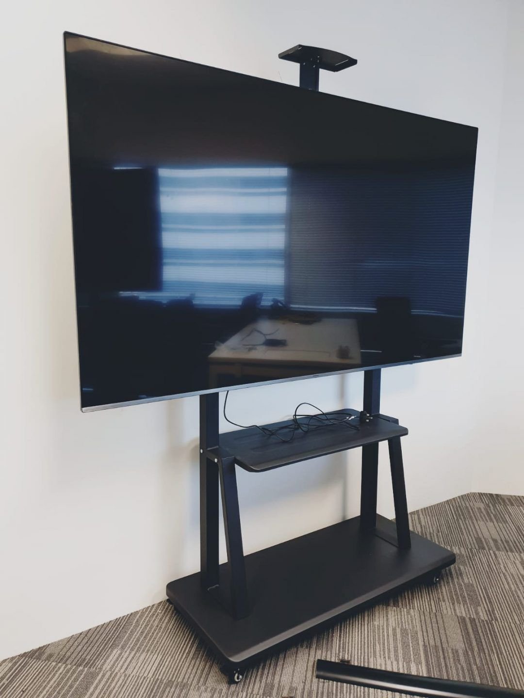 PORTABLE TV STAND BRACKET TL1800 SUPPORT 40 -100 TV MOBILE BRACKET WITH ROLLER WITH PLAYER SHELF - Image 2