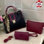 luxury bags 3 piece set PU Soft Leather Hand and Shoulder Bag For Women