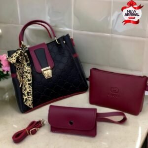 luxury bags 3 piece set PU Soft Leather Hand and Shoulder Bag For Women
