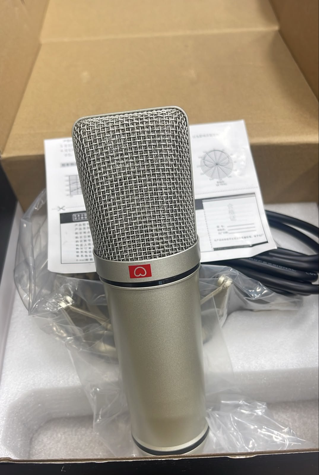 alogyU87 Condenser Microphone Professional Studio Recording Mic with Shock Mount – High Quality Vocal & Podcast Microphone