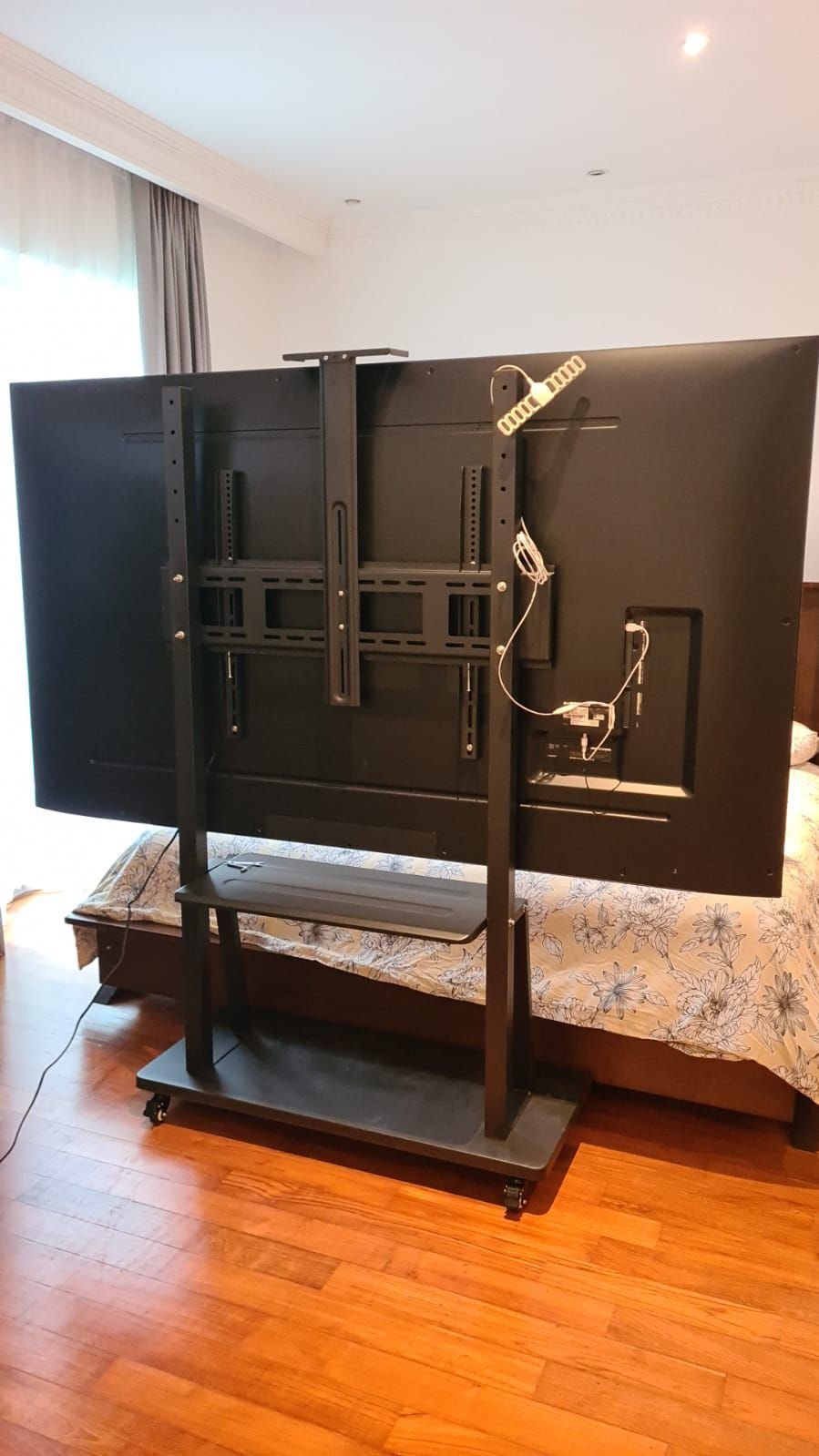 PORTABLE TV STAND BRACKET TL1800 SUPPORT 40 -100 TV MOBILE BRACKET WITH ROLLER WITH PLAYER SHELF - Image 6