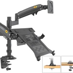 NB-H180-FP Dual Arm 2 in 1 Combo, Laptop Mount with Adjustable Tray for 10-17”Notebook, Full Motion