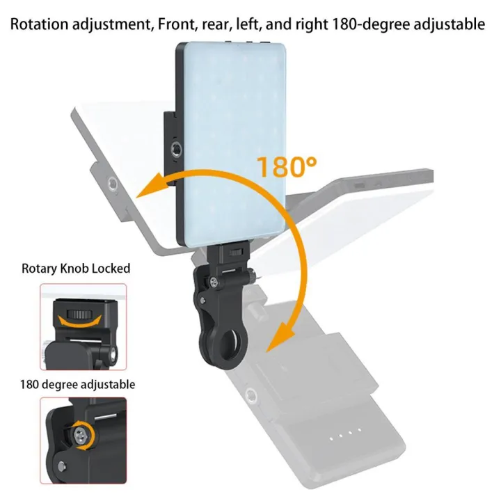Selfy Clip On Selfie Light For Phone Outdoor Portable LED Light With 2 Modes USB Recharging - Image 4