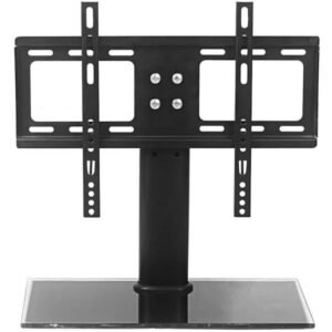 Home Design Table Top TV Stand for 32-55 inch LCD LED TVs Height Adjustable TV Base Stand with Tempered Glass Base