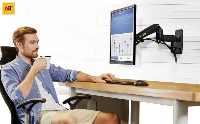 NB -F150 TV Monitor Wall Mount Bracket Full Motion Articulating Swivel for 17-35" Monitors