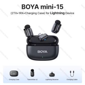 BOYA Mini 15 For I Phone IOS Dual Wireless Microphone With Charging Case