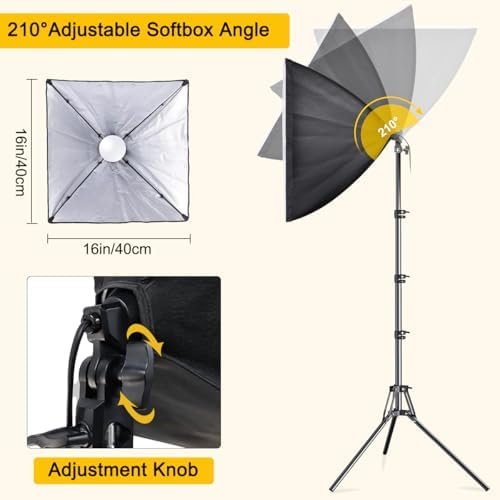 Softbox Lighting Kit, Photography Studio Light with Reflector and 3 Colors Temperature 45W Bulb with Remote, Professional Photo Studio Equipment for Portrait Video - Image 2
