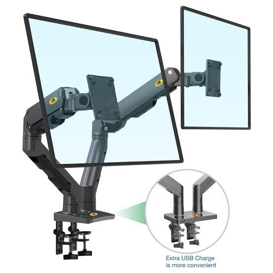NB G35 22-32 inch Full Swivel Dual Gas Strut Arm Monitor Desk Stand with Desktop Pedestal Mount, Universal LCD, LED Flat Screen Smart TV, PC Monitor Mounting Bracket - Image 5