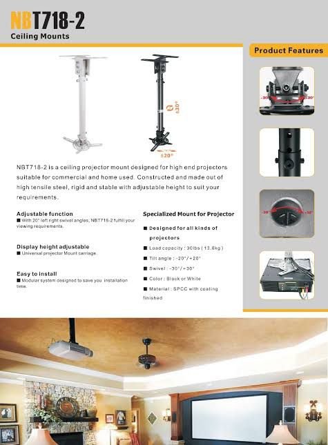 North Bayou NBT-718-2 Projector Bracket/Mount 0.83m - Image 2