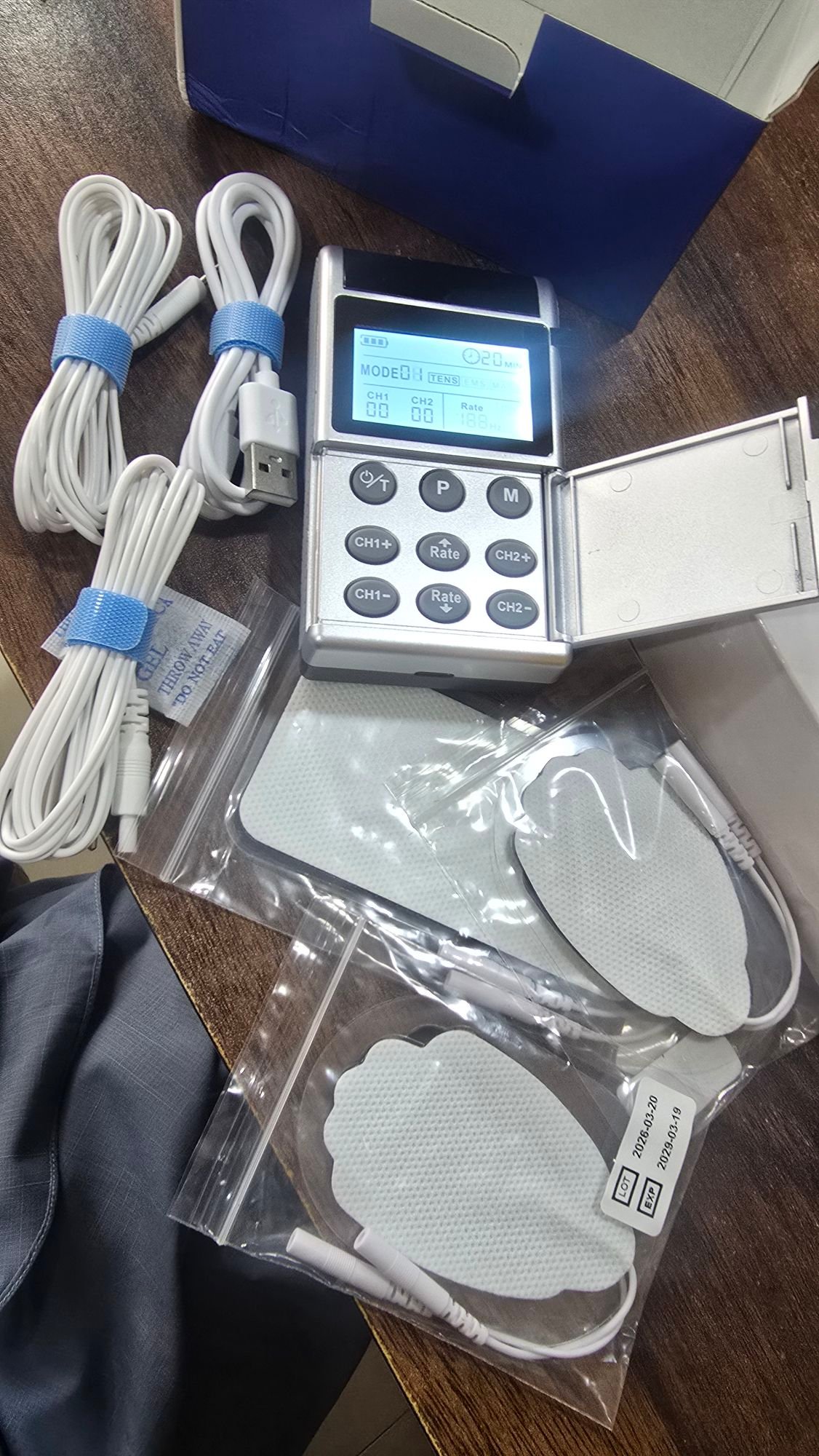 4 in 1 - D.I.Y & Tens Unit & EMS & Massage Muscle Stimulator, Dual Channel Therapy Machine for Pain Relief, FDA Cleared Rechargeable Electronic Pulse Massager,with 8pcs Electrode Pads - Image 4