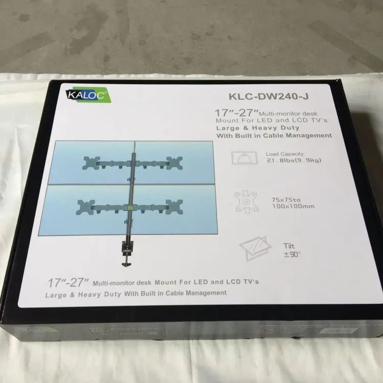 KALOC DW240-T 17 - 27 Inch Quad Four 4 Screen 240-T Stock Trading Monitor TV Mount Table Stand Bracket Base - Image 5