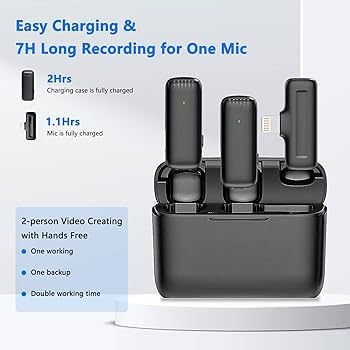 J13 Wireless Lavalier Microphone with Charging Case,Dual Lapel Microphone,Clip On Mic for Android - Microphone
4in1 - Image 5