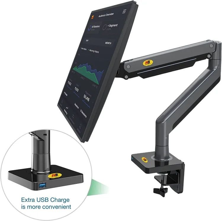 NB North Bayou Monitor Arm Full Motion Swivel Monitor Mount with Gas Spring for 22''-40'' Monitors with Load Capacity from 4.4 to 30lbs Height Adjustable Monitor Stand G40