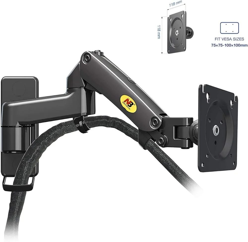 NB -F150 TV Monitor Wall Mount Bracket Full Motion Articulating Swivel for 17-35" Monitors - Image 4