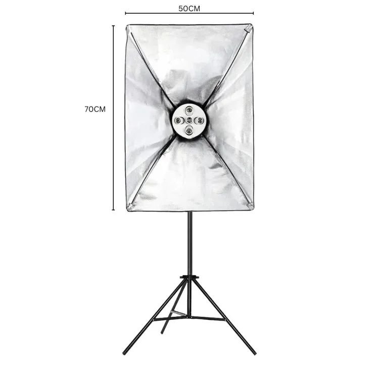Complete Studio Lighting Solution: Combo Pack of 5 holder Softbox Continuous Light Studio Kit - Ideal for Video and Photography, 50x70 CM with Stand and 5 Holder Softbox Lights" - Image 3